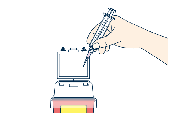 注射針と注射筒はそのまま廃棄ボックスなどに廃棄します。
